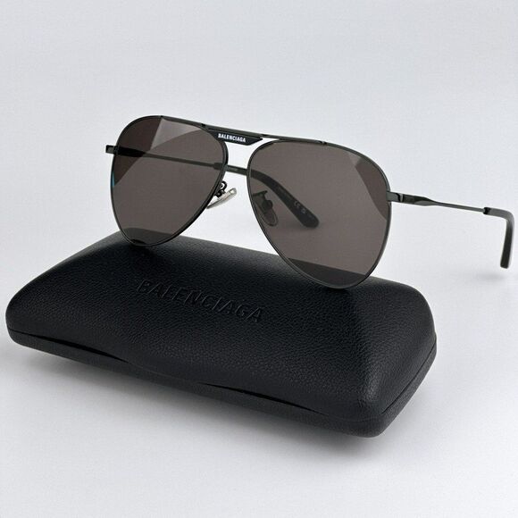 NEW Balenciaga BB0244S 001 Gray Pilot Unisex Sunglasses BB 0244S - Picture 1 of 12